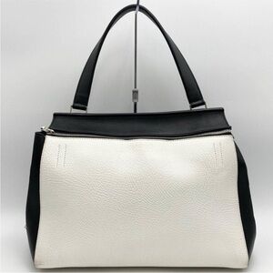 Celine Leather Edge Bag in Black/White